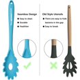 thumbnail image 3 of MISSUNNY Silicone Cooking Spoons, Heat Resistant Large Silicone Pasta Slotted Spoon Solid Basting Spoon Set for Nonstick Cookware, BPA Free Black Kitchen Silicone Spoons Set for Mixing, Serving, Drain, 3 of 4