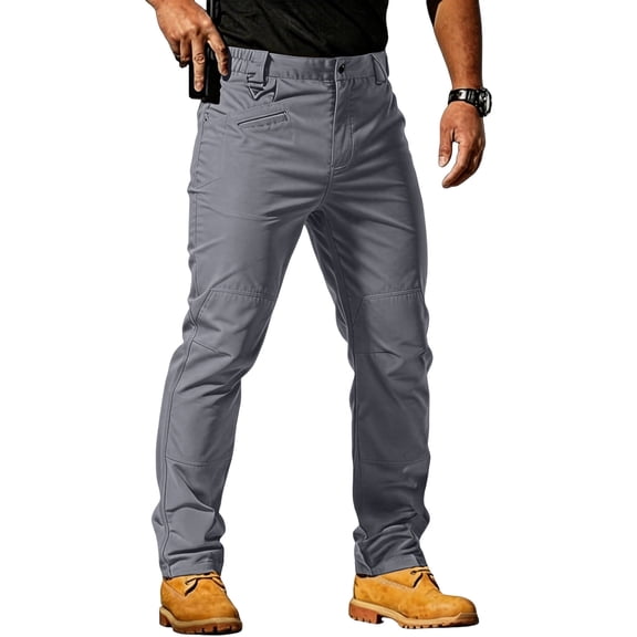 Mens Casual Cargo Pants Lightweight Ripstop Cargo Pants Waterproof Construction Work Pants Outdoor Hiking Trousers(No Belt)