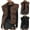 #309-Brown, variant on Cutuoiiu Women's Solid Color Sleeveless Jacket Quilted Lightweight Zip Pockets Vest Jacket Gifts