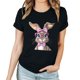 thumbnail image 3 of Pantalones Cortos para las Mujeres Sexy Pascua Moda Impresión Cuello Redondo Tee, Poliéster Ligero Casual Top para Primavera Verano Diario, Blusa de Suéter, 3 of 4