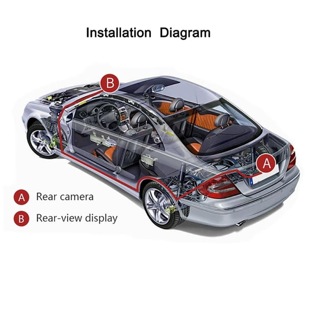 Ver Espejo Sistema de visión trasera automático con monitor de espejo de coche de 43 pulgadas con cámara de respaldo a prueba de agua Sywqhk Accesorios para autos y motos