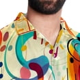 thumbnail image 5 of Note Men's Short Sleeve Poplin Shirt with Spread Collar Tops, Casual Printed Button Down, Summer Beach Shirt for Men - Unisex, Stylish Men's Shirts, 5 of 6