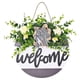 thumbnail image 1 of Letrero de bienvenida para puerta de entrada, corona de flores, hojas artificiales, guirnalda para boda, primavera Estilo 1, 1 of 8