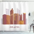 thumbnail image 1 of Georgia Shower Curtain, Digitally Generated Buildings Scene Modern Urban Vibes, Fabric Bathroom Set with Hooks, 69W X 84L Inches Extra Long, Apricot Dried Rose Pale Mauve Pale Rust, by Ambesonne, 1 of 3