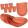 thumbnail image 1 of XmhyTop-A 18-Piece Dinner Plate Set - Dinnerware Sets for Family Meals, Kitchen Dishes Set with Wheat Straw Material, Service for 6,Orange, 1 of 5