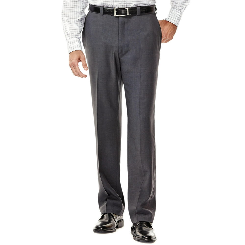 Haggar HAGGAR Men's Travel Performance Dress Pant in Grey, 44W x 30L