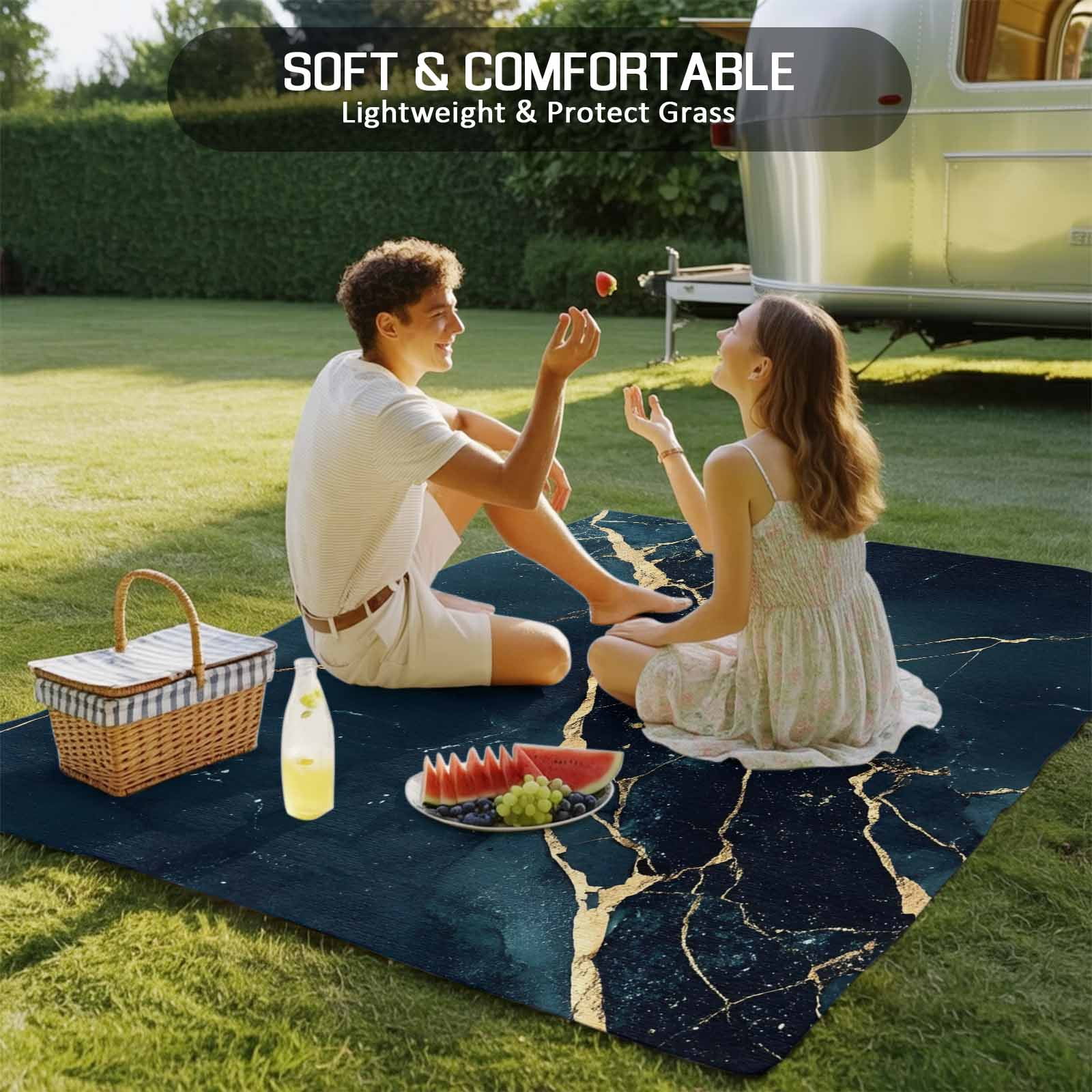 Outdoor Rug 5x8ft Green Marble Large Area Rug Golden Ripple Indoor Outdoor Carpet Outdoor Rugs Mats for Patio Camping,RV,Front Door, Outside Decor