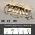 thumbnail image 3 of Garwarm 6-Light Black Crystal Flush Mount Chandelier, Modern Farmhouse K9 Crystal Ceiling Light Fixture for Dining Room Kitchen Island Living Room, 3 of 17