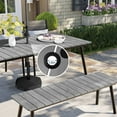 thumbnail image 5 of Crestlive Products 70" Patio Outdoor Dining Table for 6, Sturdy Aluminum Frame Wood-Grain Top with Umbrella Hole, Grey, 5 of 5