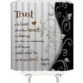 thumbnail image 3 of Inspirational Quote Trust in The Lord Shower Curtain Black Gray Abstract Floral Modern Geometric Fashion Creative Bathroom Decor Fabric Curtain with Hooks, 3 of 6