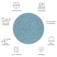 thumbnail image 5 of SAFAVIEH Courtyard Darin Botanical Indoor/Outdoor Area Rug, Aqua/Navy, 6'7" x 6'7" Round, 5 of 9