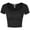 BLACK, variant on FashionMille Womens Basic Scoop Neck Short Sleeve Crop Top