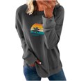 thumbnail image 2 of ICHUANYI Clearance Fashion Women Casual Printed Round Neck Long Sleeve Blouse T-Shirt Pullver Tops(Gray, L) ICHUANYI WER2023081207322, 2 of 6