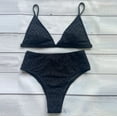 thumbnail image 6 of Cethrio Women Swimsuit Two Piece- Sexy Split Two-Piece Solid Beach Padded Bra Swimwear Black, 6 of 7