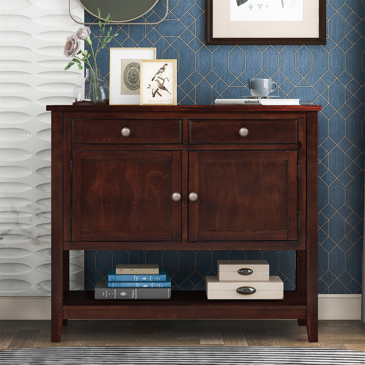39" Accent Console Table Sofa Table Storage Table with Drawers