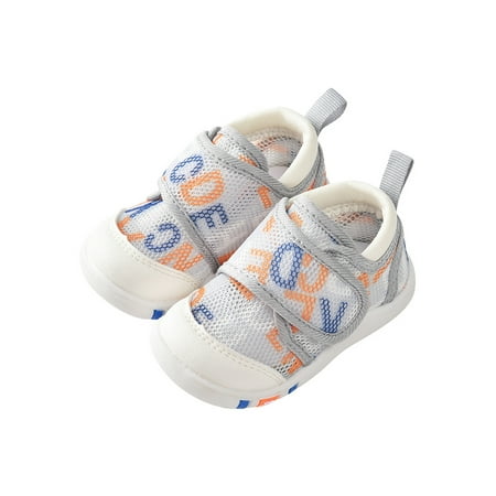

Sanviglor Kids Walking Shoes Mesh Sandals Soft Sole Summer Shoe Outdoor Magic Tape Fashion Flats Lightweight Non-slip Gray 7C
