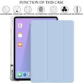 thumbnail image 5 of iPad Air 6th 2024 / Air 11" Air 5th 2022 Air 4th 2020 10.9 Inch A2588 A2316 MM6R3LL/A MM6T3LL/A MYHX2LL/A Clear Back TPU Silicone Back Printed Case Pencil Holder - Sky Blue, 5 of 7