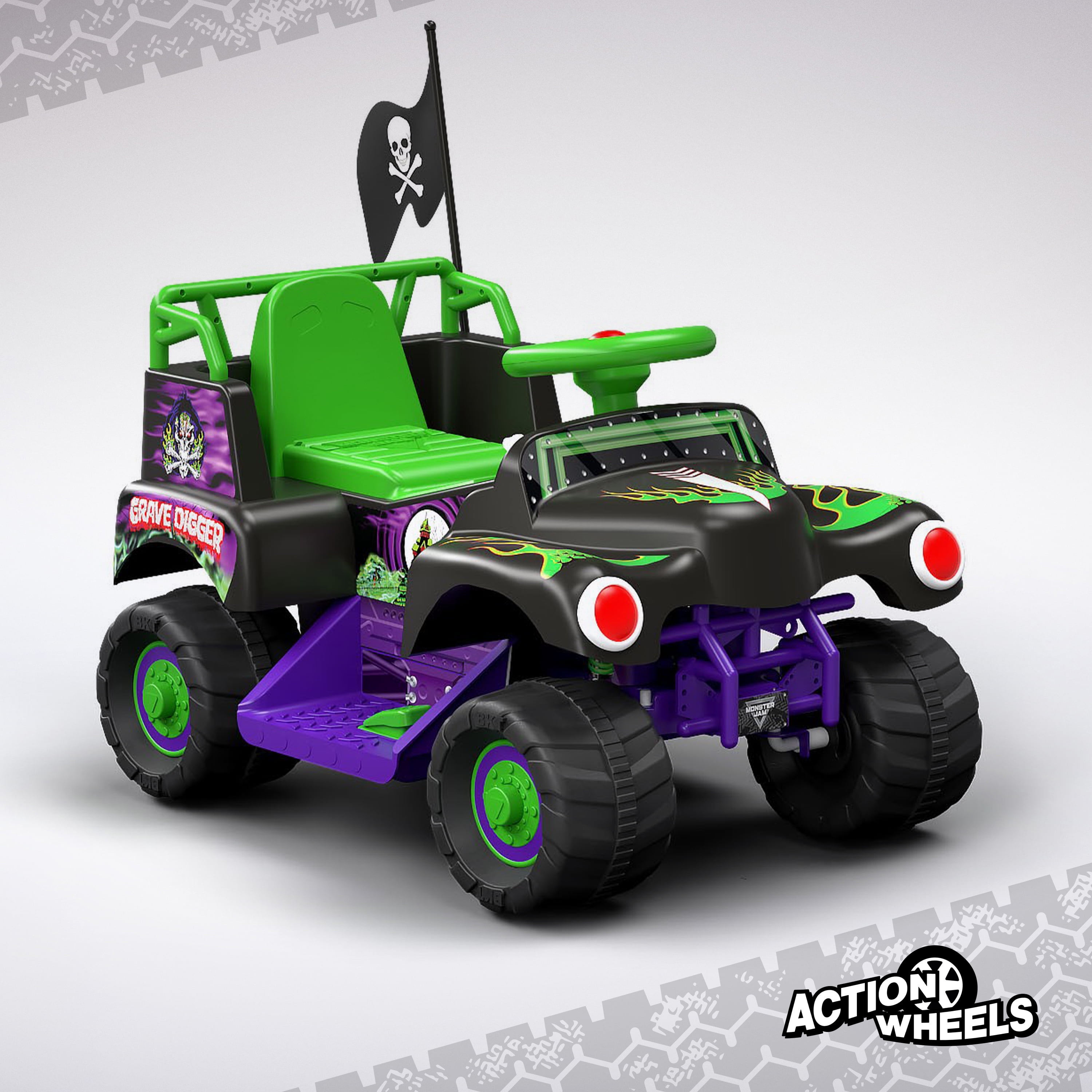 6 Volt Grave Digger Ride on Car Monster Truck Monster Jam Graphics for Boys Girls 18 36 Months Walmart