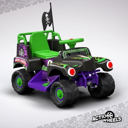 6V GRAVE DIGGER RIDE ON CAR MONSTER TRUCK MONSTER JAM GRAPHICS FOR BOYS & GIRLS 18-36 MONTHS