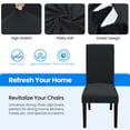thumbnail image 2 of JIATER Chair Covers for Dining Room Stretch Washable Chair Slipcovers Protector Set of 6,Black, 2 of 7