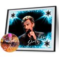 thumbnail image 2 of Taladro de pintura de diamante 5D Kits de bricolaje redondo completo Johnny Halliday cuadro de mosaico FLhrweasw Nuevo, 2 of 9