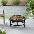 Mainstays 26" Round Iron Outdoor Wood Burning Fire Pit, Black
