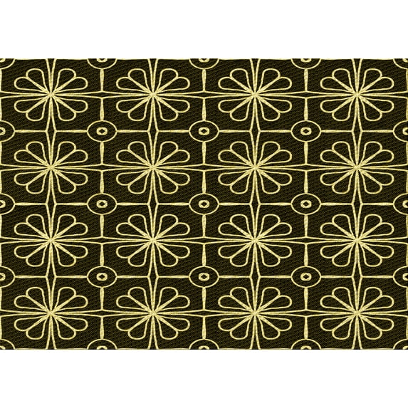 Ahgly Company Machine Washable Indoor Rectangle Transitional Night Black Area Rugs, 5' x 8'