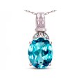thumbnail image 3 of Star K � Oval 10x8 Genuine Blue Topaz Fashion Pendant Necklace, 3 of 9