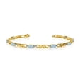 thumbnail image 1 of 14K Yellow Gold Oval Aquamarine and Diamond Bracelet, 1 of 3