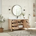 thumbnail image 3 of Shenzhen 60" Single Bath Vanity in Aged Natural Oak with Composite Stone Top, 3 of 12