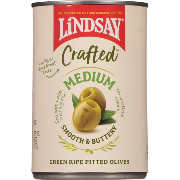Lindsay Crafted Medium Pitted Green Olives 6 oz