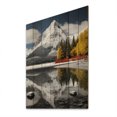 thumbnail image 2 of Designart "Canada Beautiful horizon Black II" Canada Print on Natural Pine Wood, 2 of 5