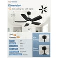 thumbnail image 5 of Zardon 42in Ceiling Fan with Light and Remote Control, 6-Speed DC Motor, Small Black Low Profile Ceiling Fan for Bedroom Living Room, 5 of 6