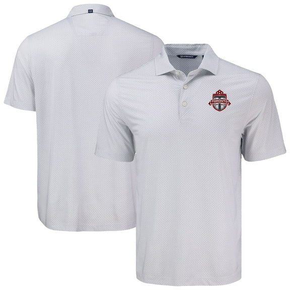 Men's-Cutter & Buck  Gray Toronto FC Big & Tall Pike Eco Diamond Dot Print Recycled Polo