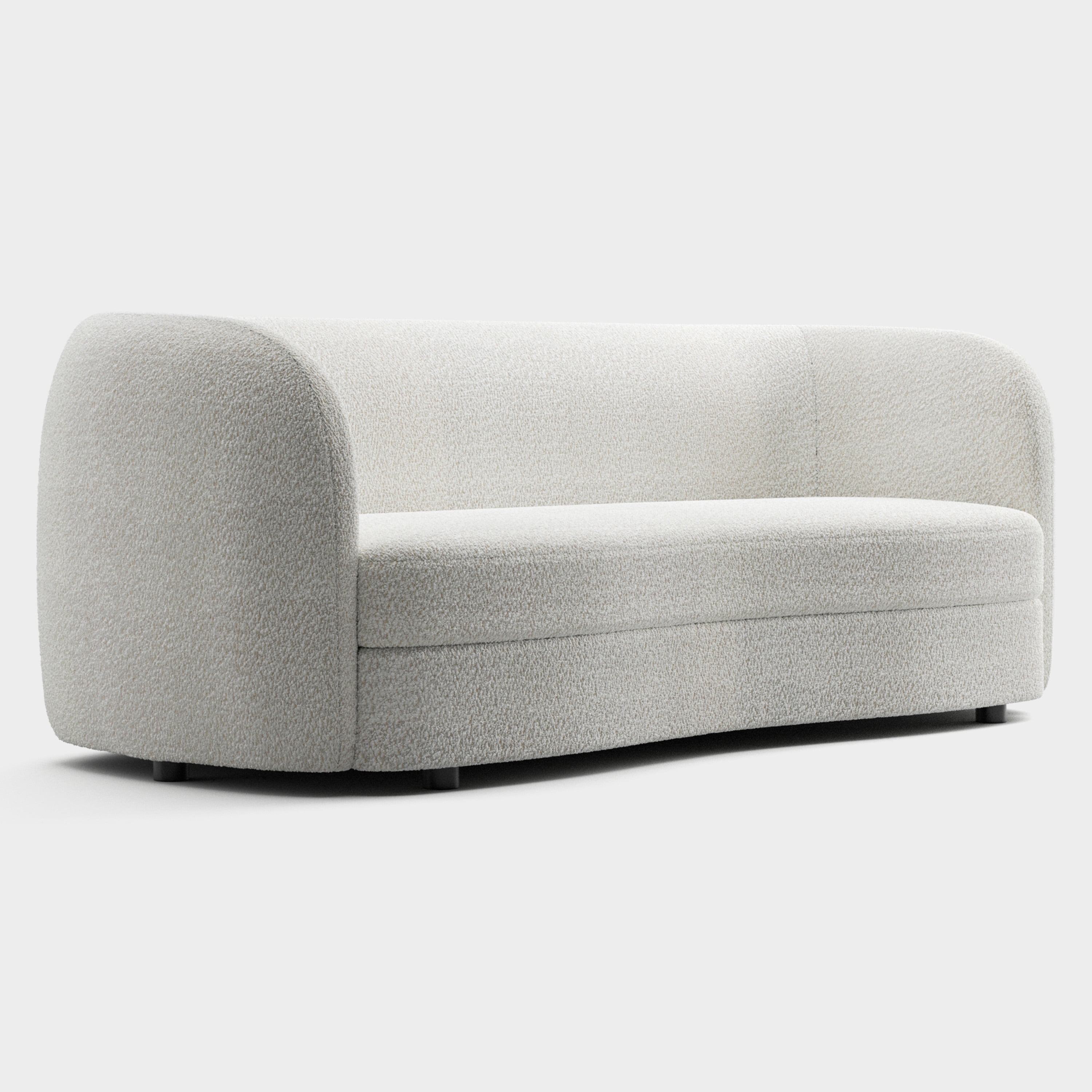 Furniture of America Sonya Tuxedo Style Upholstered Boucle Fabric White Sofa