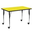thumbnail image 1 of Mobile 30''W x 60''L Rectangular Yellow HP Laminate Activity Table - Standard Height Adjustable Legs, 1 of 3