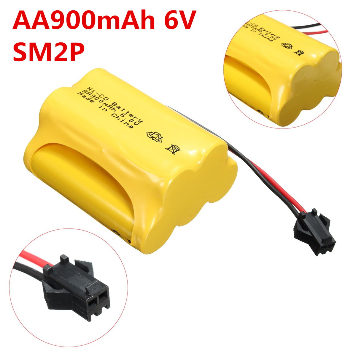 Aa 6V 900Mah Battery for 80 Led Solar Bulbs Light Power Toy W/Sm2P 5Sw 