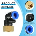 thumbnail image 3 of Uxcell 1/4" Push to Connect Fitting 2 Pack PT Female Thread 90 Degree Connect 8mm Tubing Elbow Adapter, 3 of 6