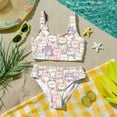 thumbnail image 6 of CCRFTGI Swimsuit for Kids Girls Size 10-12 2 Piece Set Swim Vacation Bikinis Beach Holiday Bathing Suit Cute Summer Animal Print Girls Clothes Swim Suit Kids Bikini Swimwear Khaki 7-8 Years, 6 of 9