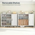 thumbnail image 4 of HOOBRO Shoe Cabinet Storage for Entryway, Wooden Shoe Organizer Cabinet with 3 Doors, 42.1" Freestanding Shoe Cabinet Storage for Closet, Adjustable Shelves, Large Capacity, Farmhouse, White WT01SC01, 4 of 13