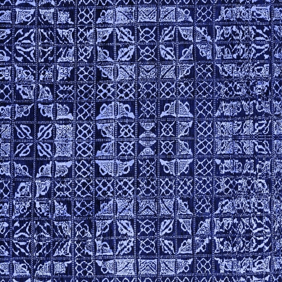 Ahgly Company Indoor Square Abstract Blue Modern Area Rugs, 6' Square
