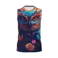 thumbnail image 4 of Yiaed Colorful Feather Owl Print Men's Singlet Vests Summer Running Muscle Tank Tops Gym Undershirt Round Neck Sleeveless for man, 4 of 5