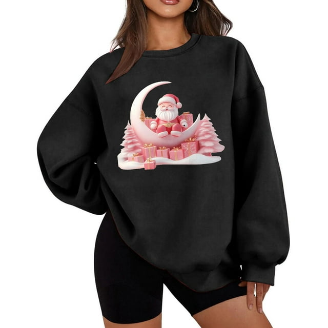 Vêtements d'Hiver pour Femmes Taille P-TTG Imprimé de Noël Robe d'Hiver Décontractée pour l'Hiver