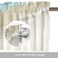 thumbnail image 6 of Abstracts Sandy Beach Valance Curtain for Windows Blue Beige Gradient Seaside Ocean Wave Rod Pocket Curtain Valances Short Window Treatments Panels for Kitchen Bathroom Laundry Basement 42 x 12 Inch, 6 of 9