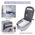 thumbnail image 3 of Trolley Sleeve Backpack, Waterproof Durable Polyester Large Capacity Travel Backpack with Independent Shoe Compartment for Women Men, Flight Approved, 3 of 8