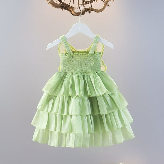 Fourth of July Girls Holiday Dresses Size 10-12 Casual Baby Girls Tule Tutu Dress Buterfly Print Back Sudress