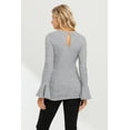 thumbnail image 3 of Solid Bell Sleeve Maternity Top with Keyhole Back and Faux Waist Tie, 3 of 3