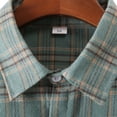 thumbnail image 3 of Camisas De Sport Para Hombre Camisa de manga larga con solapa de hebilla a rayas casual para hombre Blusa superior (Mint Green, M), 3 of 7