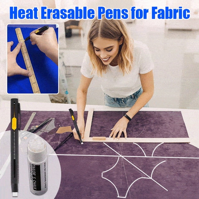Kieccall Erasable Fabric Markers Textile Writing Pens for Clothing Design Craft Projects and Reusable Fabric Labeling Work Gift