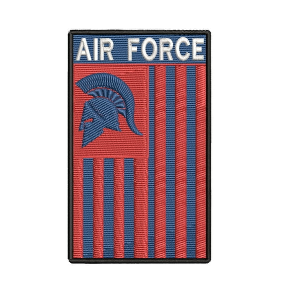 Airforce Spartan Helmet US Flag Embroidered DIY Iron on or Sew-on Decorative Patch Badge Emblem Appliques 2A Military Tactical Series